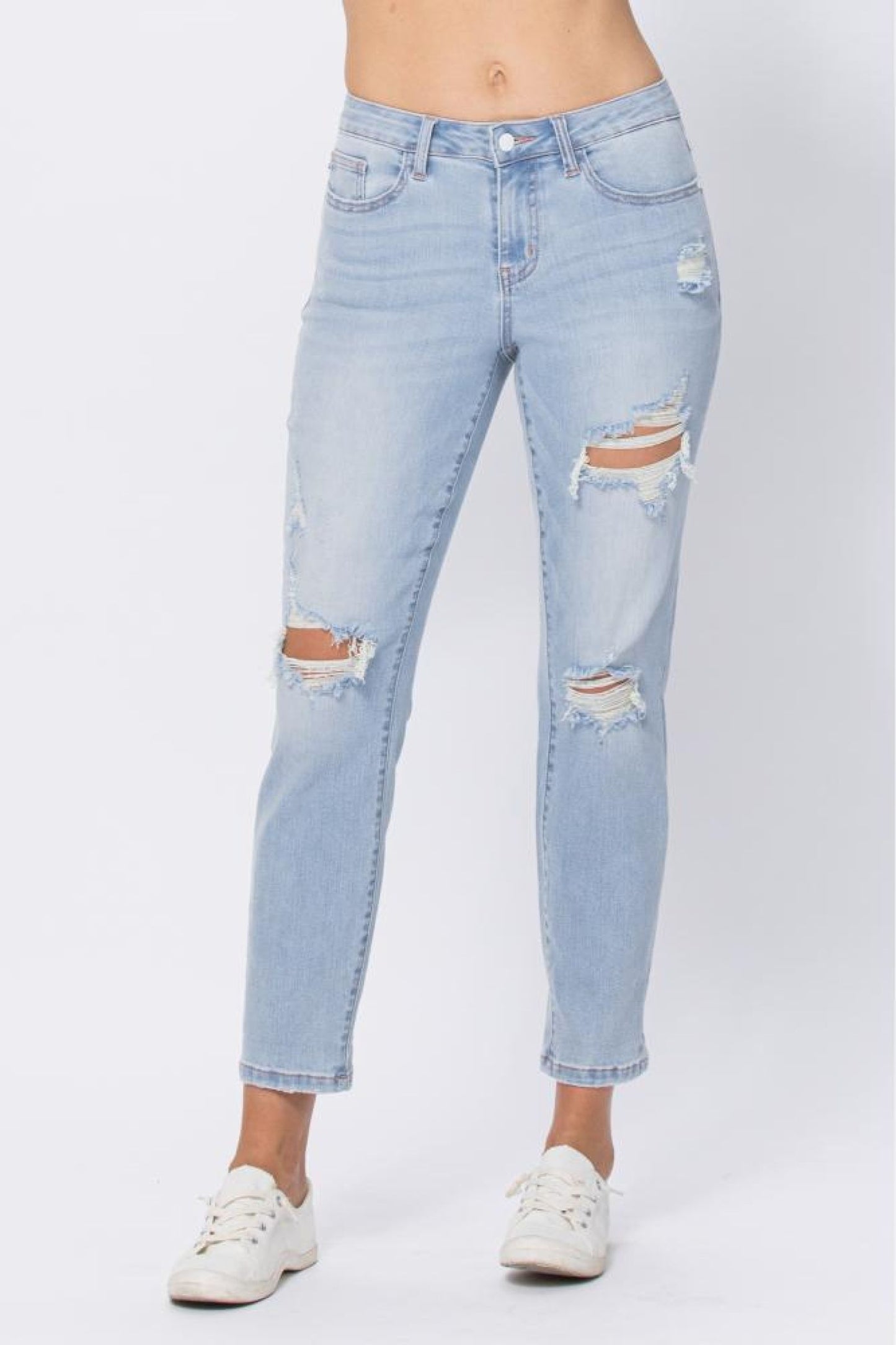 Judy Blue Destroyed Boyfriend Jeans (Extended Sizes)