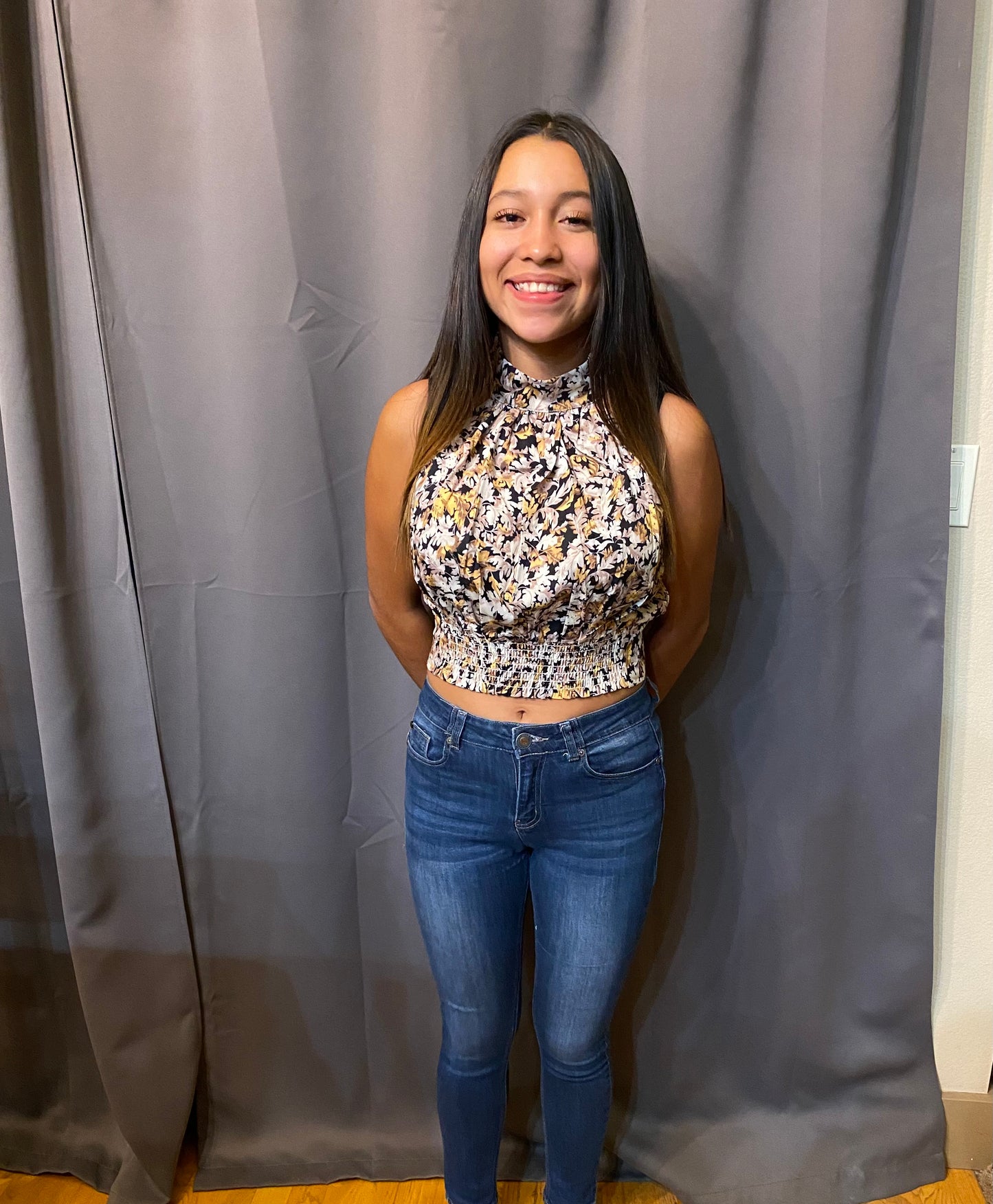 Floral Halter Crop Top