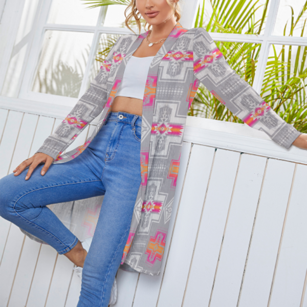 Pink Fire Aztec Lightweight Cardigan